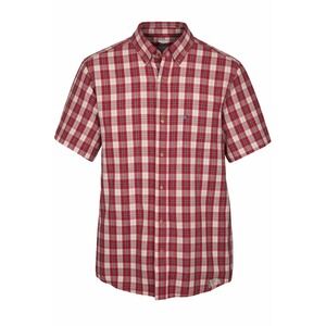 Carhartt Mens Relaxed Fit Plaid Short Sleeve Button Down Shirt Red White M